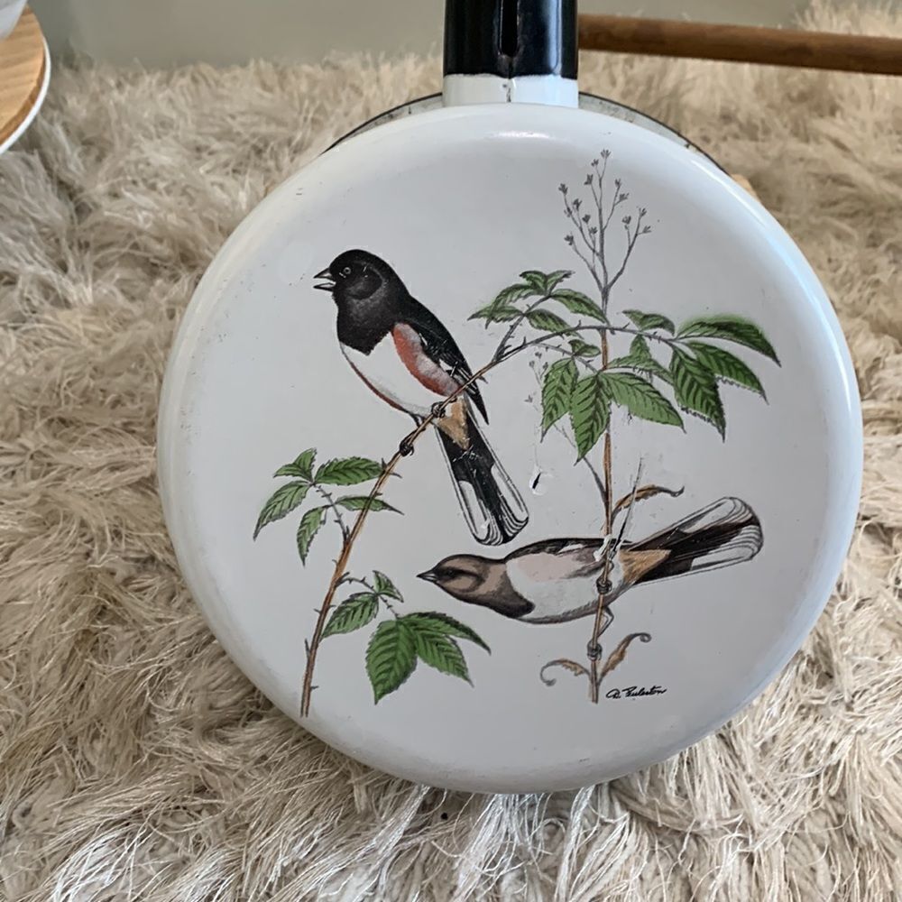 Delano Studios Dela-Ware Hand Colored Bird Pot Vintage Retro - Picture 4 of 17